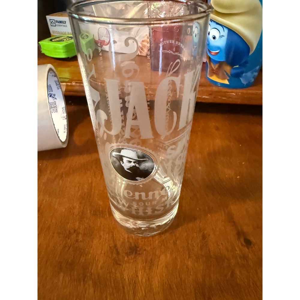 Jack Daniels Tennessee Whiskey Pint Glass Frosted Logo Portrait Mixing Glass